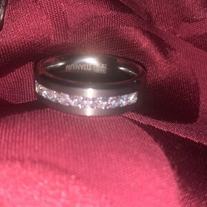 Men’s lab grown princess cut diamond titanium ring size 13